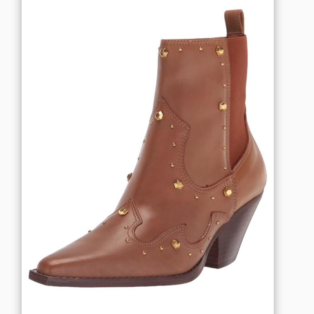Vince Camuto Norley Studded Leather Western Ankle Booties Women’s Size 5.5